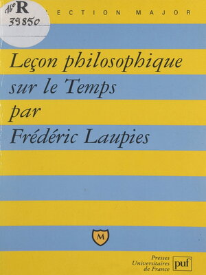 cover image of Leçon philosophique sur le temps